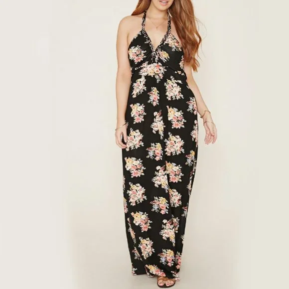 maxi plus size halter dress Curve Halter Neck Paisley Maxi Dress
